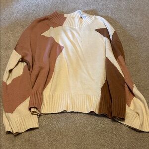 Elegant Colorblock Crew Neck Sweater